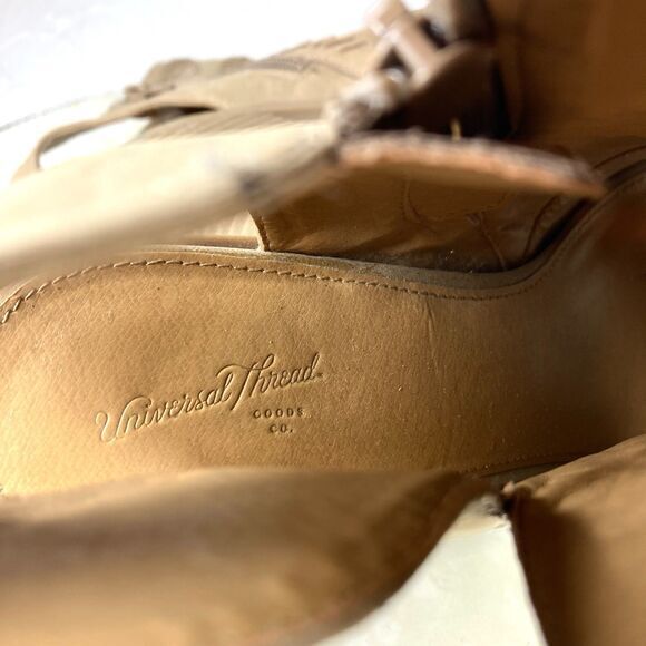 Universal Thread Block Heel Booties Women Sz 10 Taupe Edwina Open Toe Boho Chic - Picture 13 of 13